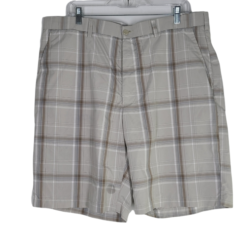 Ben Hogan Performance Men's Gray & White Plaid Golf Shorts SZ 38